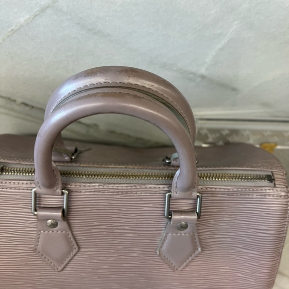 Rare Authentic Louis Vuitton Speedy 25 Lilac Gray Epi Leather - Picture 6 of 17